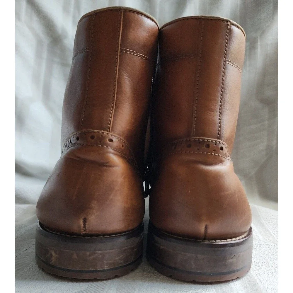Kenneth Cole Kevin Leather Mens Lace-up Boot Size 13